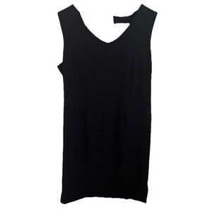 Alfred Dunner Dress 12 M Black Minimalist Sleeveless A Line Midi Zip Back